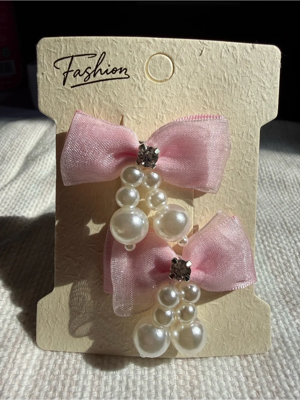 Kids Pearl Bow Hair Clips - Multi Color Set